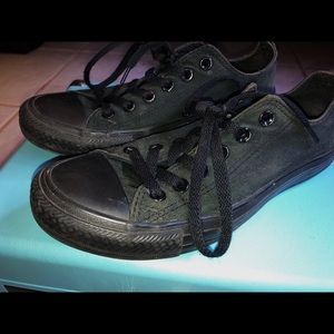 All black low top converse